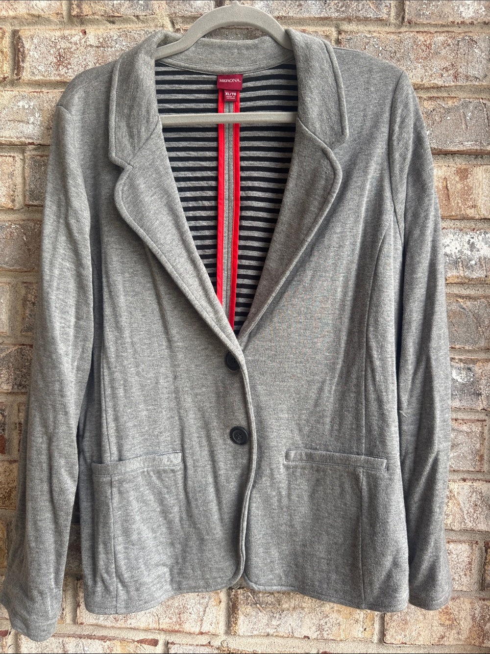 Merona Light Gray Knit Blazer with Notch Lapel